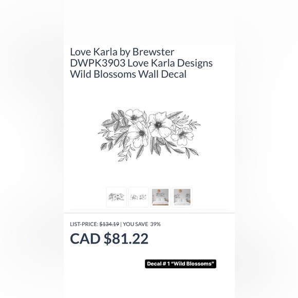 BNIB Love Karla Designs peel and stick wall decals (three sets) - Picture 2 of 9